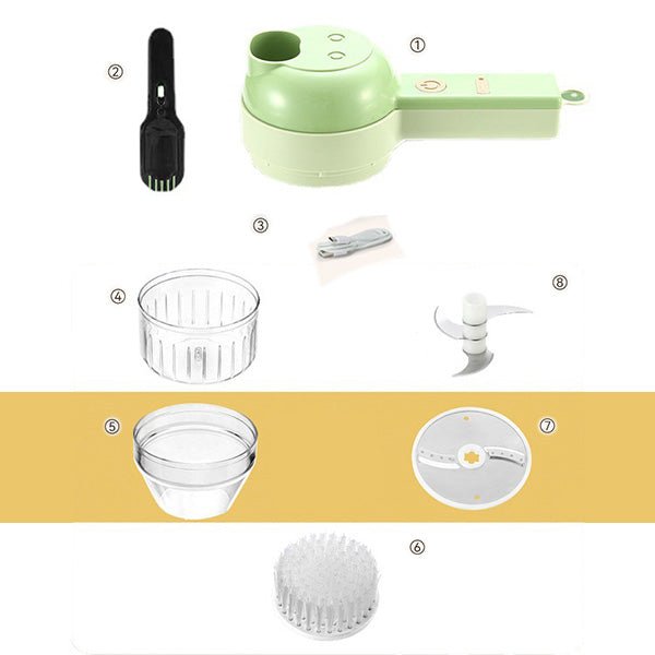 4 In 1 Handheld Electric Vegetable Cutter Set - Image 7