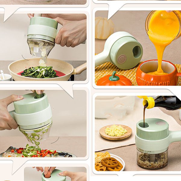 4 In 1 Handheld Electric Vegetable Cutter Set - Image 2