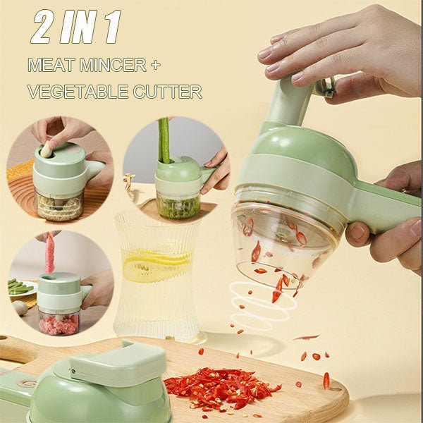4 In 1 Handheld Electric Vegetable Cutter Set - Image 3